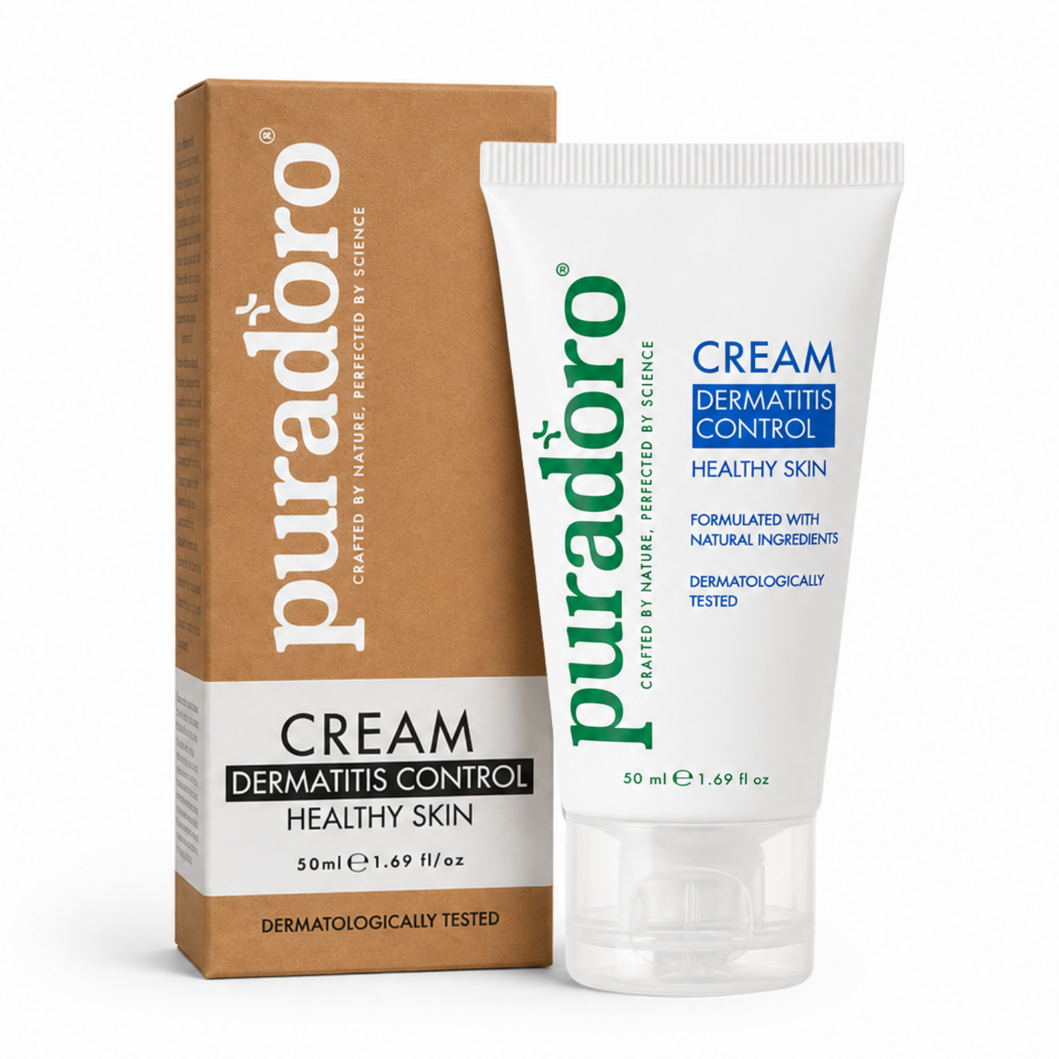 dermatitis cream puradoro Krém na zánět pleti & zdravá pleť – Uklidňuje svědění, zarudnutí a šupinatění 50ml - Obrázek 1